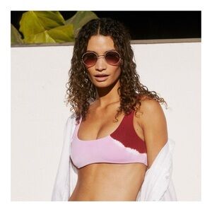 L* Space / Anthropologie | Lizzie Tie-Dye Bikini Top In Wine | S